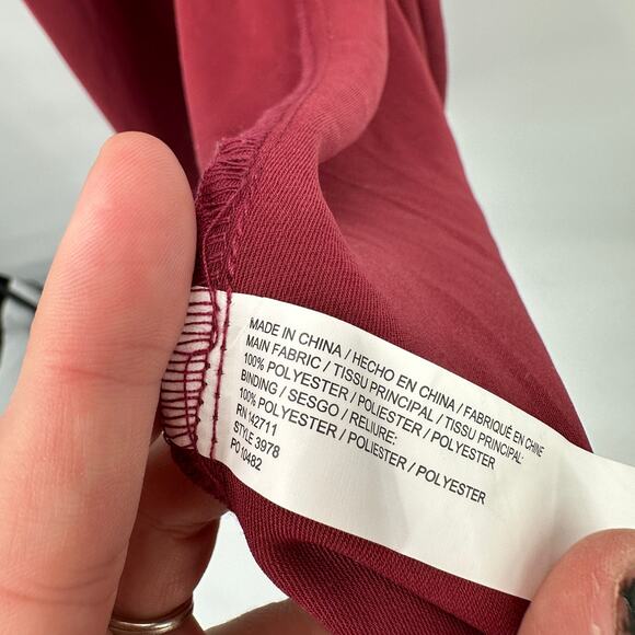 ELOQUII NWT Marroon with Navy Trim Short Sleeve Wrap Dress // 18 - Picture 8 of 10